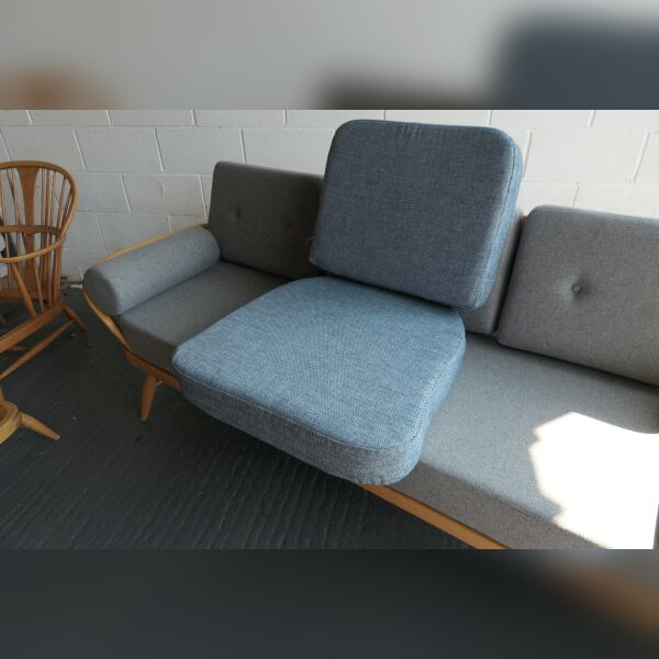 Ercol Jubilee Chair in Slub Blue